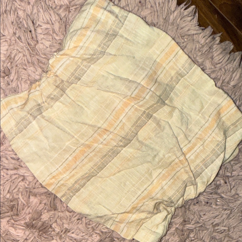 Plaid Yellow and Gray Tube Top. Never Worn
